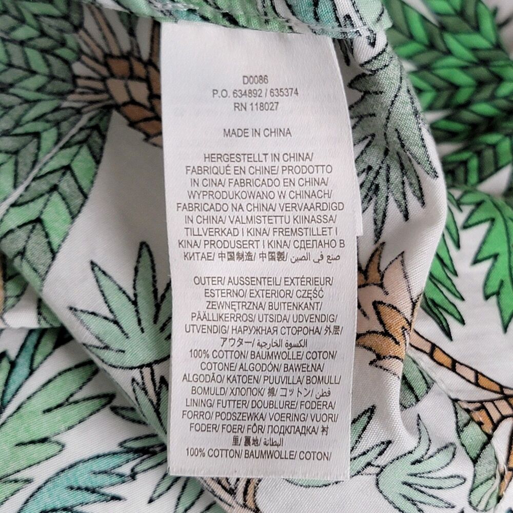 Boden Dress Women's 8 Smocked Waist Green White Pockets Tropical Preppy Summer - Picture 7 of 9